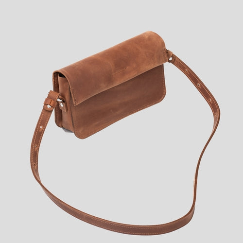 Classy Leather Shoulder Bag (Cognac Brown)