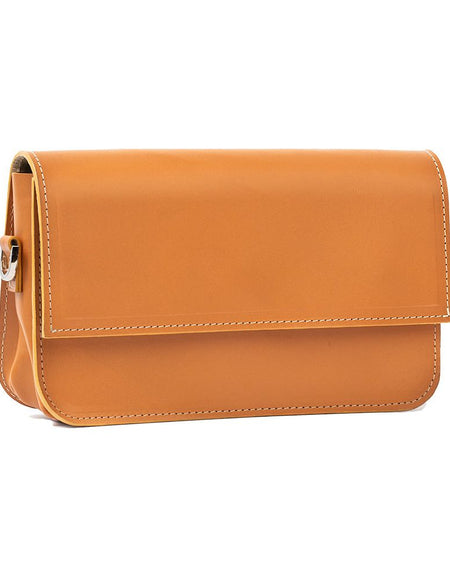 Leather Shoulder Bag - Curie (Light Orange)