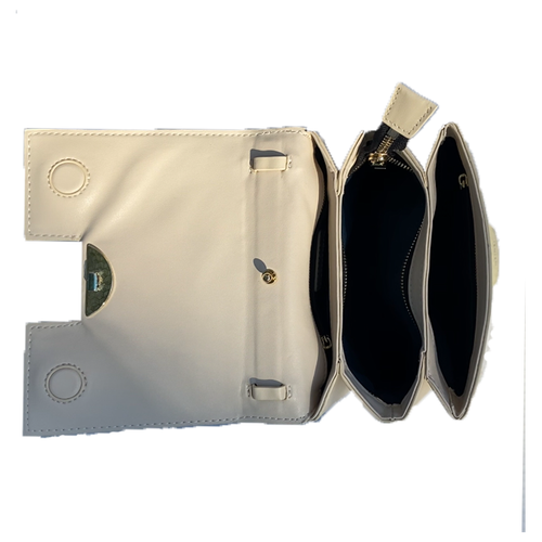 Load image into Gallery viewer, Elizabeth Off White Leather Saddle Bag - A Touch of Elegance
