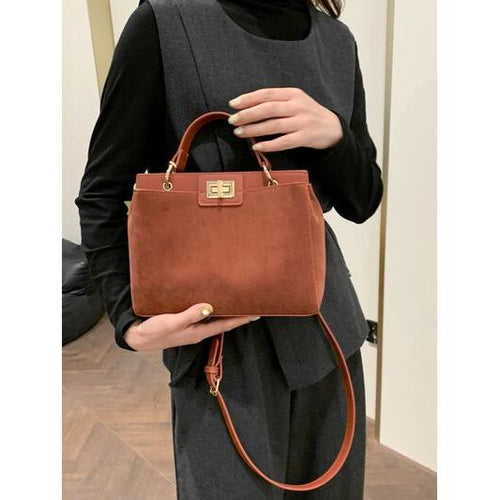 Load image into Gallery viewer, Designer Solid Color Handbag with Removable Strap
