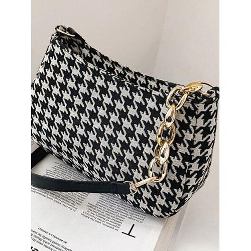 Load image into Gallery viewer, Houndstooth Polyester Handbag
