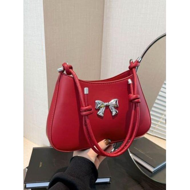 Bow PU Leather Knotted Strap Handbag – An Epitome of Elegance