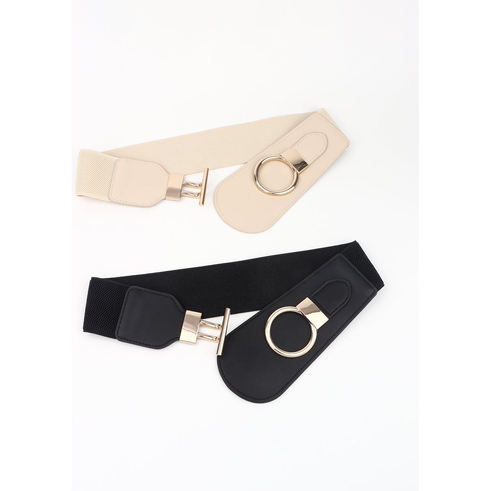 Classica Elastic Wide Belt with Alloy Buckle