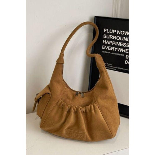 Load image into Gallery viewer, Stunning Ruched Suede Handbag with Zipper
