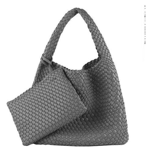 Load image into Gallery viewer, Commuter Hobo Bag Large Woven Purse 2 in 1
