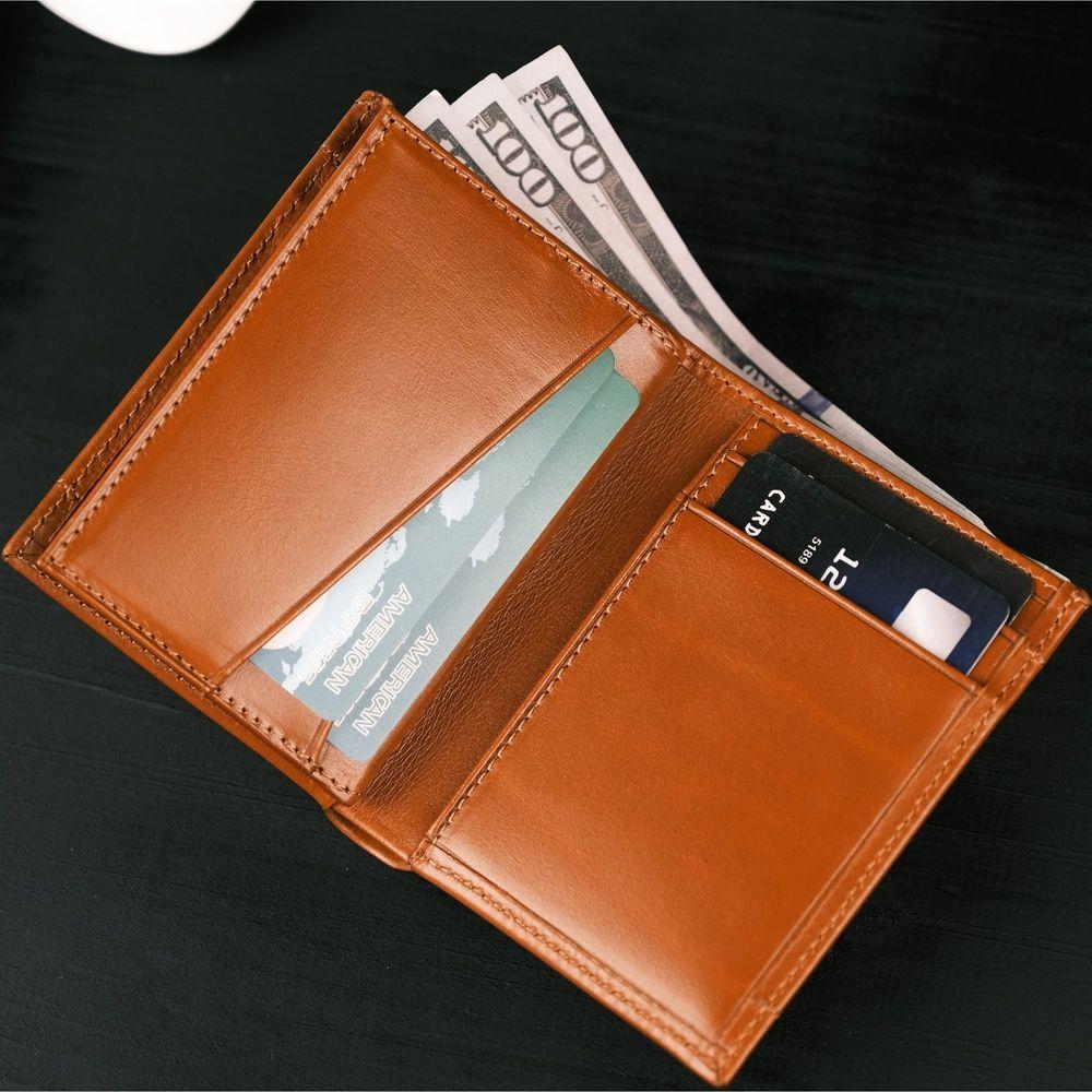 Glendo Apple AirTag Slot Leather Wallet, Handcrafted, Unisex-7