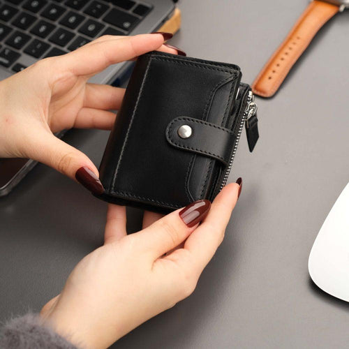 Load image into Gallery viewer, Glenrock Black Leather Pop-up Cardholder Wallet-0
