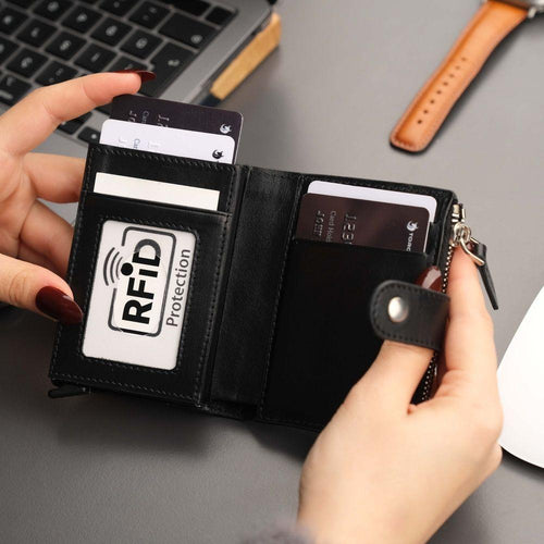 Load image into Gallery viewer, Glenrock Black Leather Pop-up Cardholder Wallet-1
