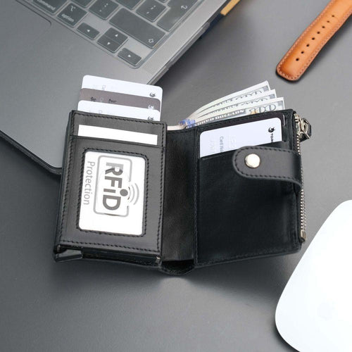 Load image into Gallery viewer, Glenrock Black Leather Pop-up Cardholder Wallet-4
