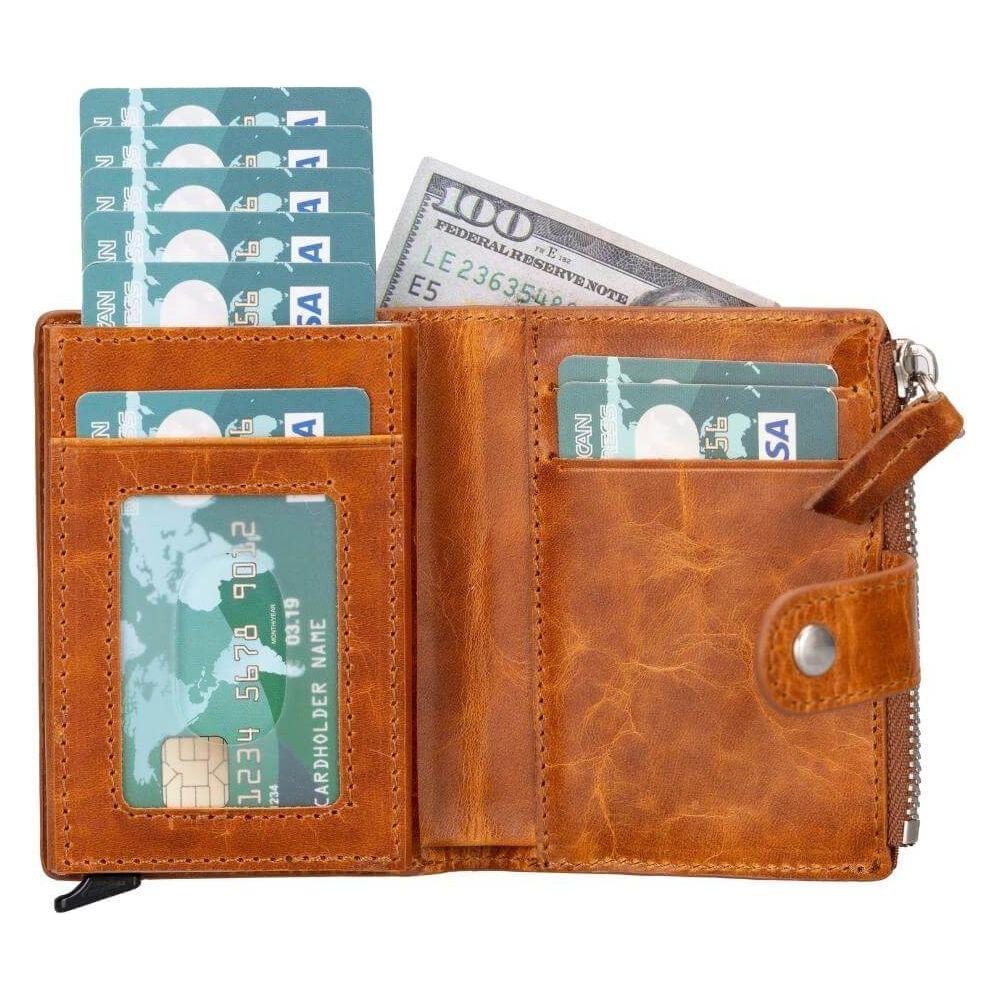 Glenrock Genuine Cowhide Leather Pop Up Card Holder Wallet-13