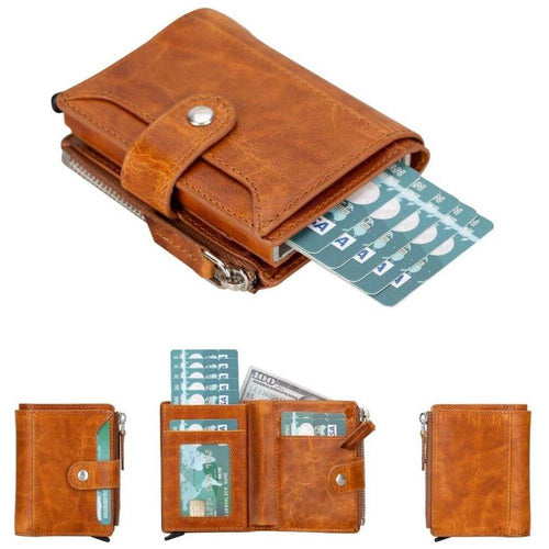 Load image into Gallery viewer, Glenrock Genuine Cowhide Leather Pop Up Card Holder Wallet-12
