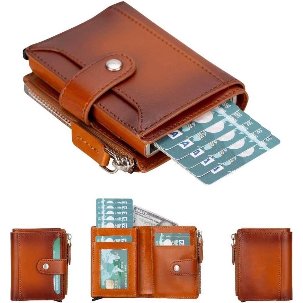 Glenrock Genuine Cowhide Leather Pop Up Card Holder Wallet-0