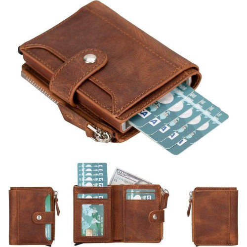 Load image into Gallery viewer, Glenrock Genuine Cowhide Leather Pop Up Card Holder Wallet-30
