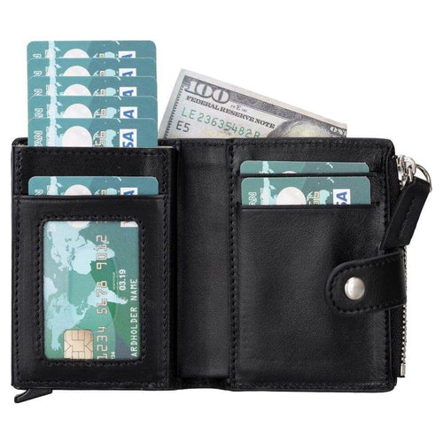 Load image into Gallery viewer, Glenrock Genuine Cowhide Leather Pop Up Card Holder Wallet-7
