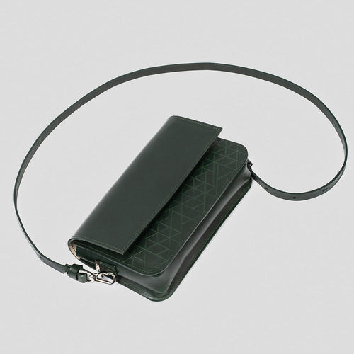 Load image into Gallery viewer, Leather Shoulder Bag - Curie (Orange Vectors)

