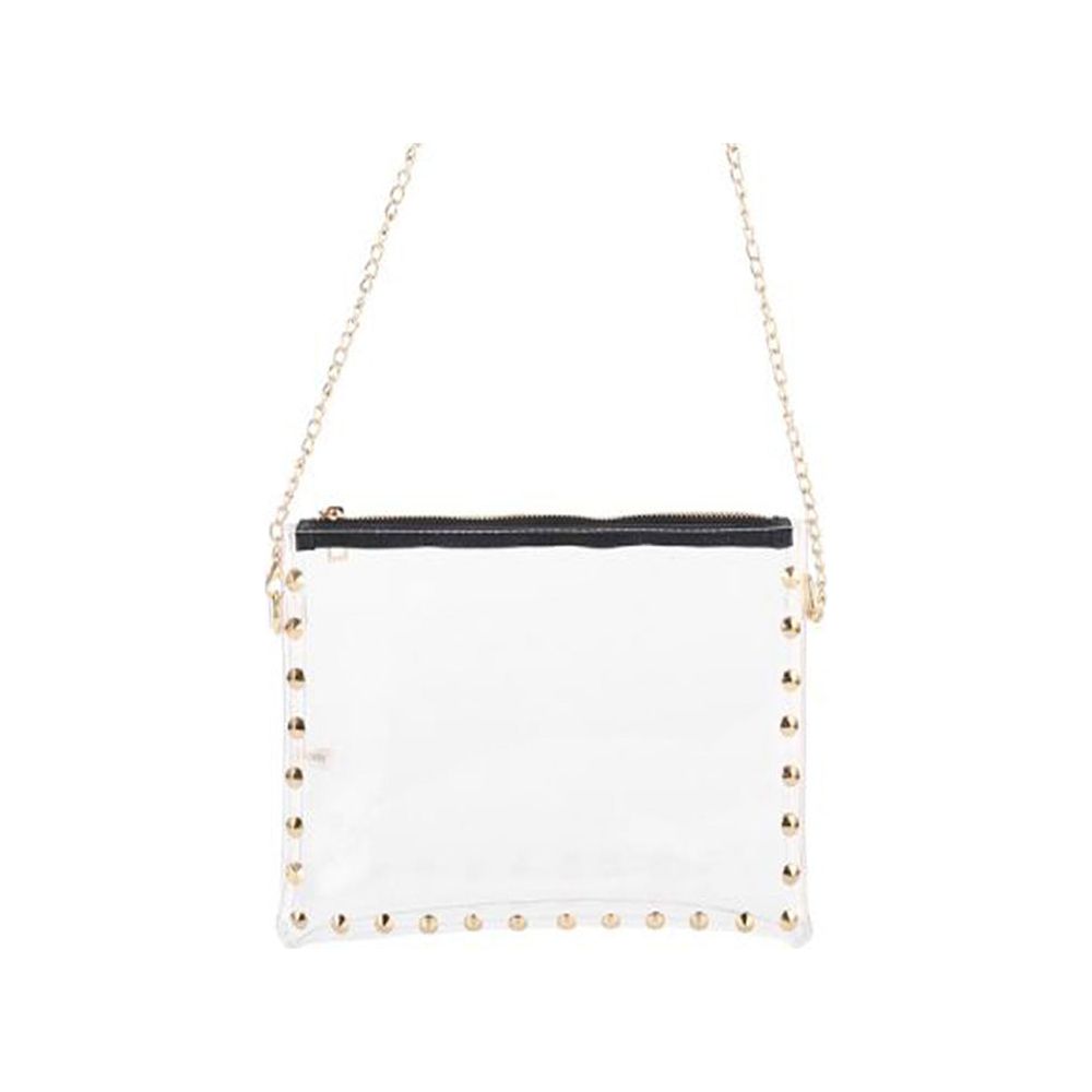 Clear Envelope Shape Handbag With Chain Strap