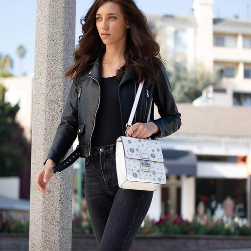 Load image into Gallery viewer, SUSU The Hollywood Backpack Leather Purse White
