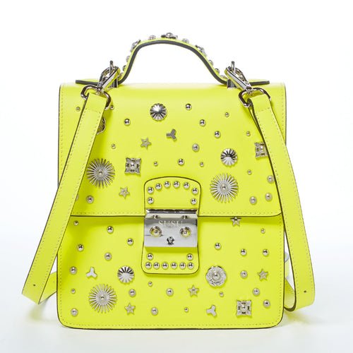 Load image into Gallery viewer, SUSU The Hollywood Backpack Purse Leather Yellow
