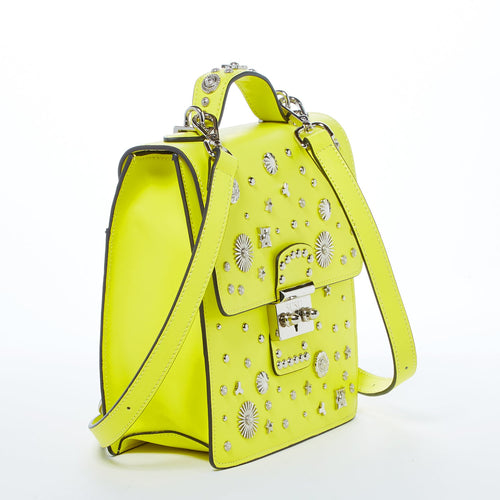 Load image into Gallery viewer, SUSU The Hollywood Backpack Purse Leather Yellow
