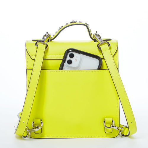 Load image into Gallery viewer, SUSU The Hollywood Backpack Purse Leather Yellow
