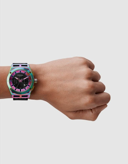 Diesel Timeframe chronograph black silicone watch