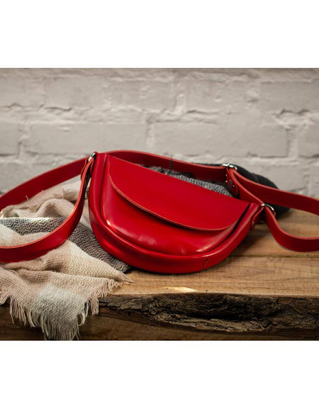 Red Leather Crossbody Bag Women - Exquisite Designer Handbag