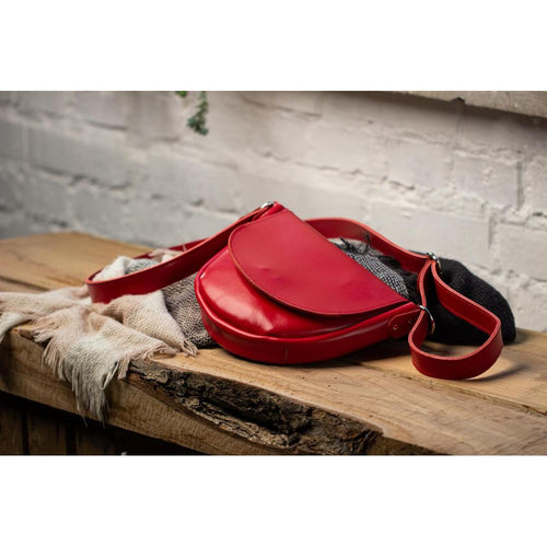 Load image into Gallery viewer, Leather Crossbody Bag Women, Red Small Bag, Red Small Purse Bag,
