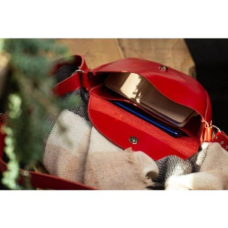 Red Leather Crossbody Bag Women - Exquisite Designer Handbag