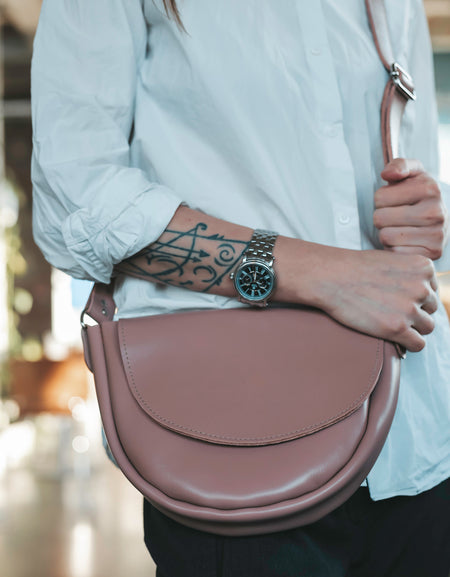 Leather Crossbody Bag for Women, Light Pink Bag, Pink Leather Small