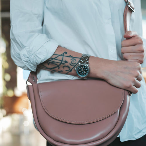 Load image into Gallery viewer, Leather Crossbody Bag for Women, Light Pink Bag, Pink Leather Small
