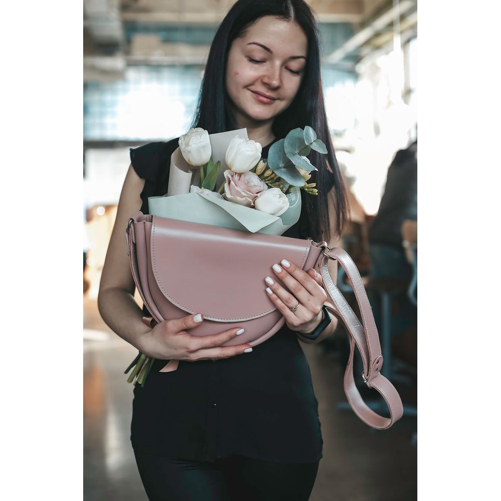 Leather Crossbody Bag for Women, Light Pink Bag, Pink Leather Small
