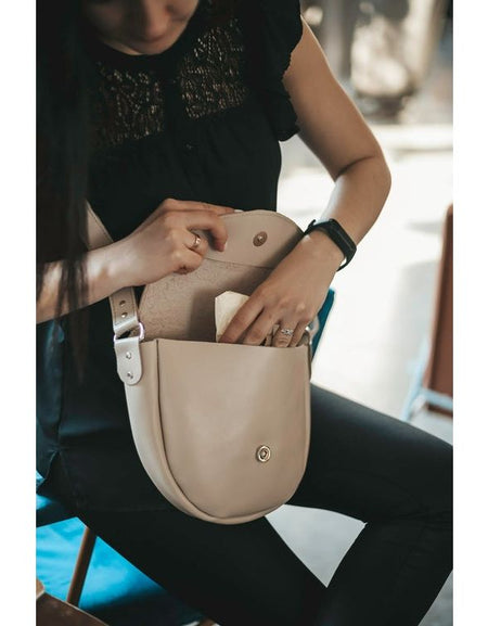 Leather Crossbody Bag Women, Beige Leather Bag, Beige Small bag,