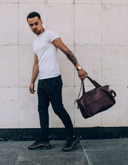 Leather Gym Bag, Leather Duffel Bag, Leather Sports Bag for Men