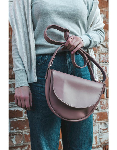 Leather Crossbody Bag for Women, Light Pink Bag, Pink Leather Small