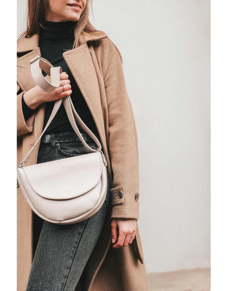 Leather Crossbody Bag Women, Beige Leather Bag, Beige Small bag,