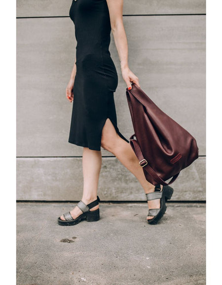 Brand Name Women's Leather Duffle Bag - Oversized Shopper Luxury Hobo Bag