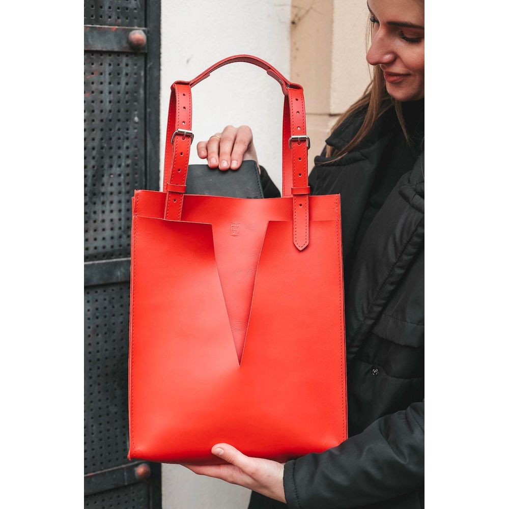 Red Classic Leather Bag for Women, Beautiful Everyday Bag, Elegant