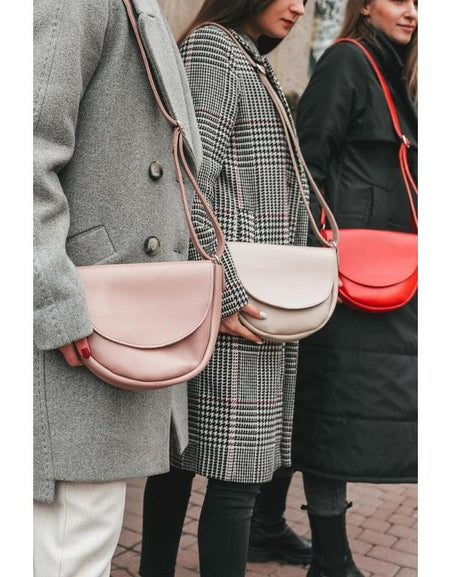 Leather Crossbody Bag for Women, Light Pink Bag, Pink Leather Small