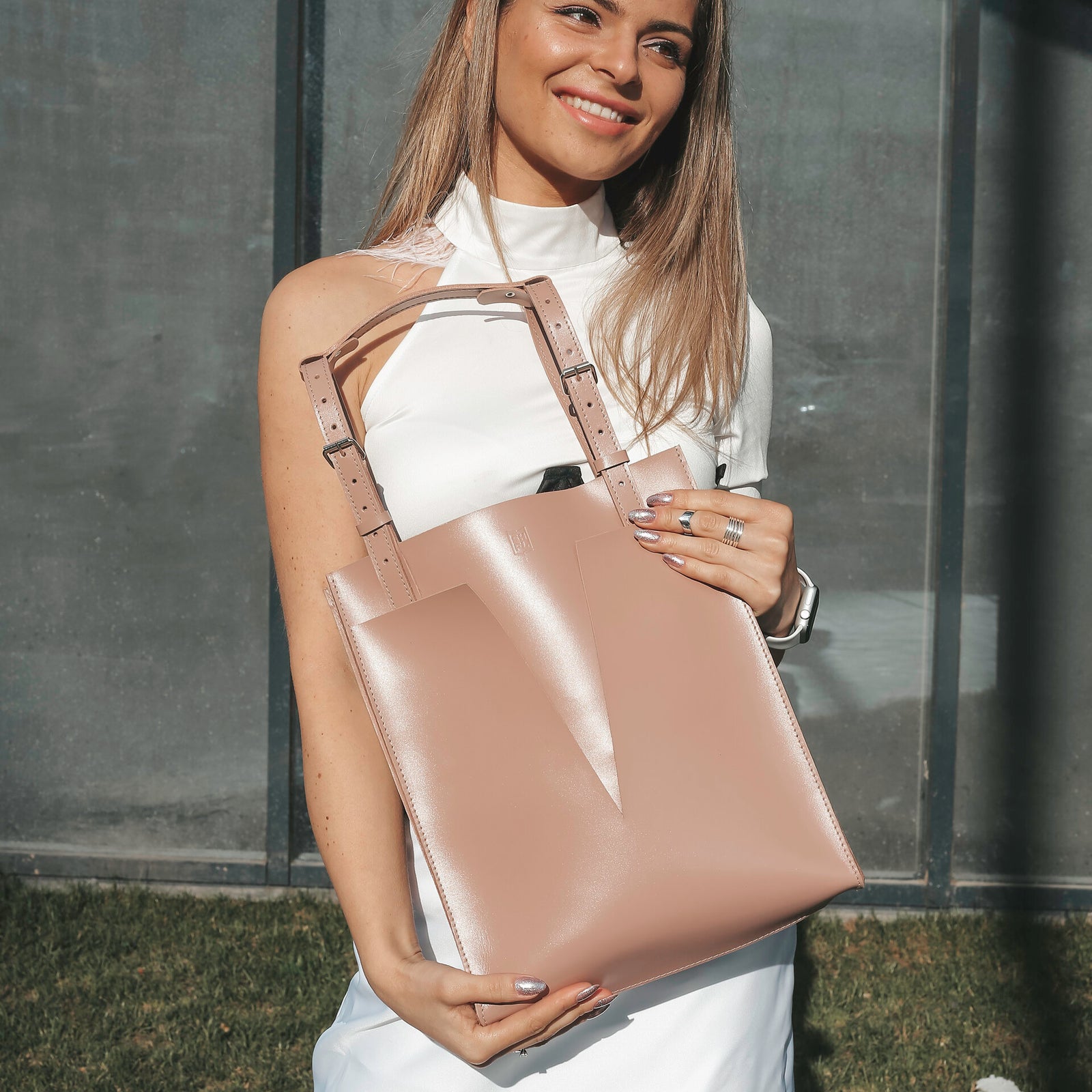 Black soft leather zipped tote,  Shoulder weekender, teacher bag,