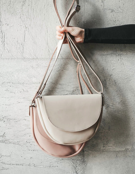 Leather Crossbody Bag for Women, Light Pink Bag, Pink Leather Small