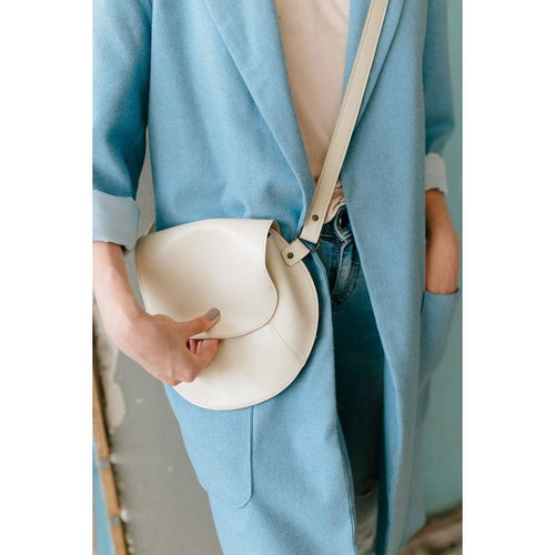 Load image into Gallery viewer, White Soft Leather Ladies Bag, Summer Crossbody Bag, Small Elegant
