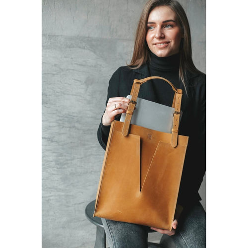 Load image into Gallery viewer, Handmade Leather Laptop Bag, Vintage Shoulder Tote for Women, Gifts
