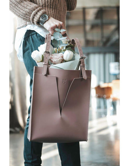 Marta Real Leather Handbag - Beautiful and Elegant Light Pink Weekender Bag