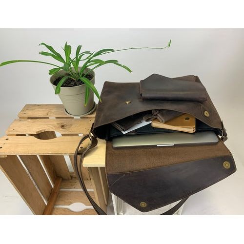 Large Top Handle Leather Bag, Rieltor Gift for Men, Leather Satchel