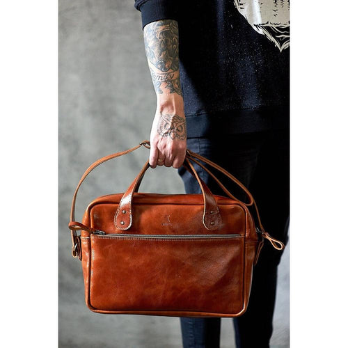 Load image into Gallery viewer, Leather Laptop Documents Bag for Men, Shoulder Zipper Bag, Gifts for
