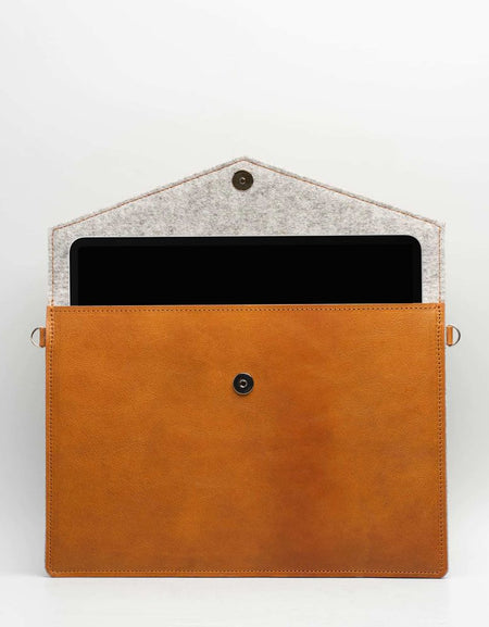 Leather Bag with adjustable strap for MacBook