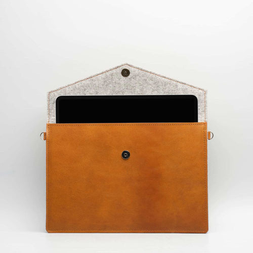 Load image into Gallery viewer, Leather Bag with adjustable strap for MacBook
