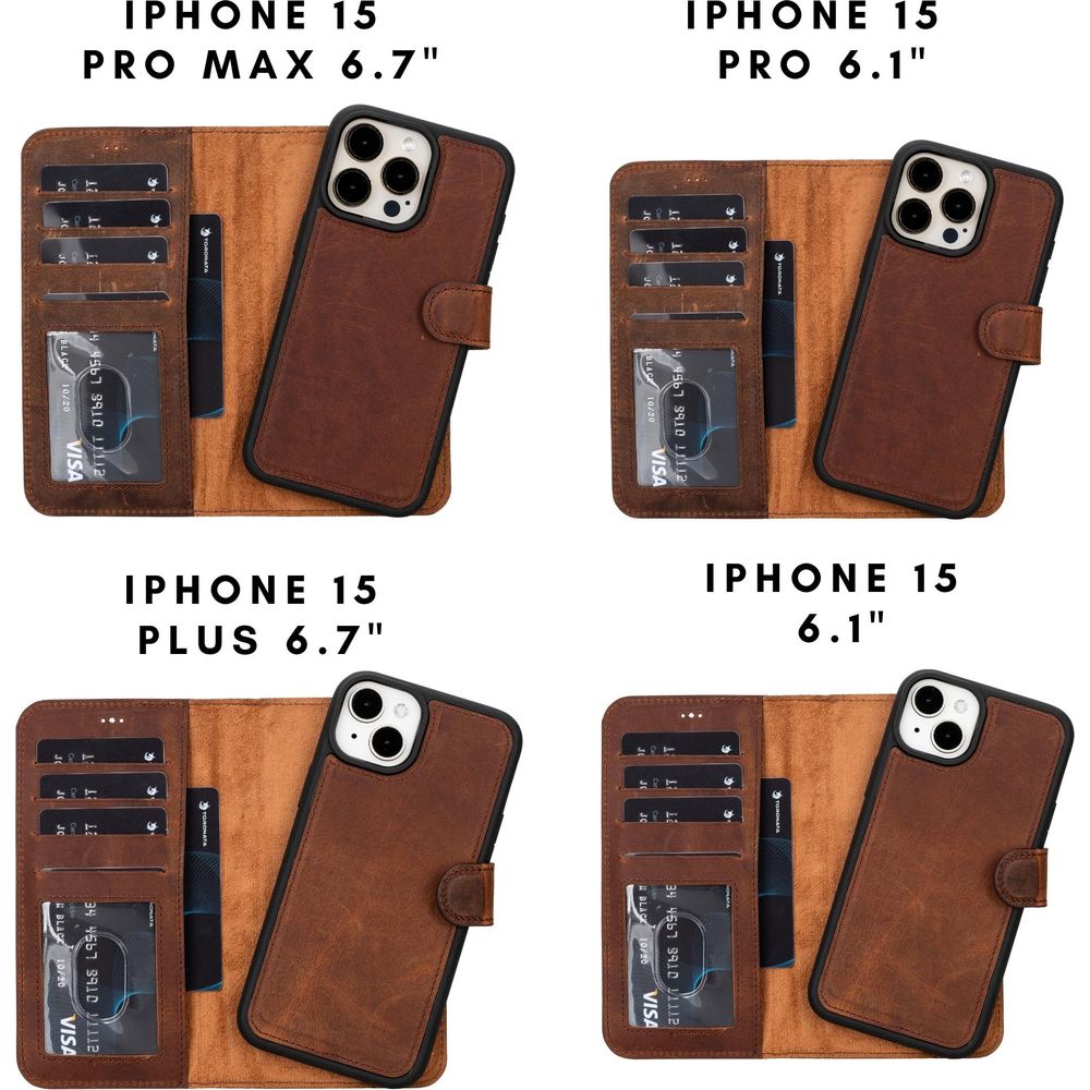 Casper Leather iPhone 15 Series Wallet Case-43