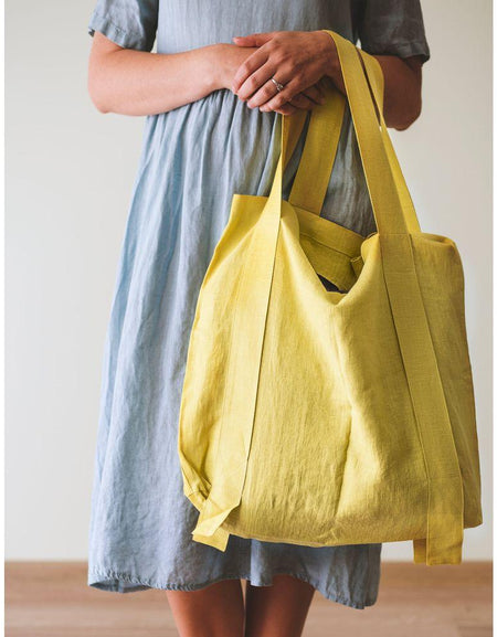 Lemon linen canvas bag