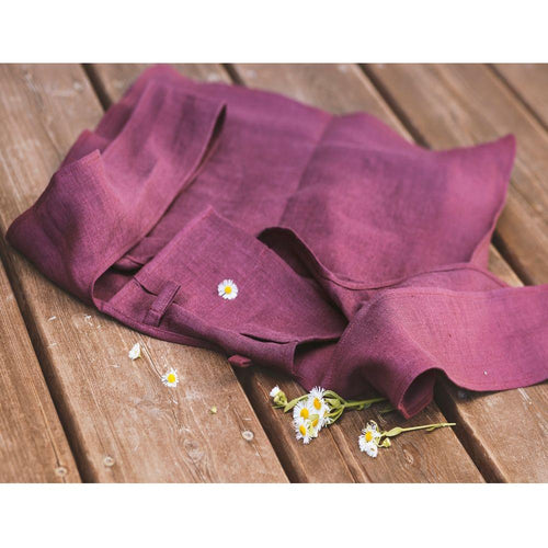 Load image into Gallery viewer, Dark Plum linen tote bag with inside pocket
